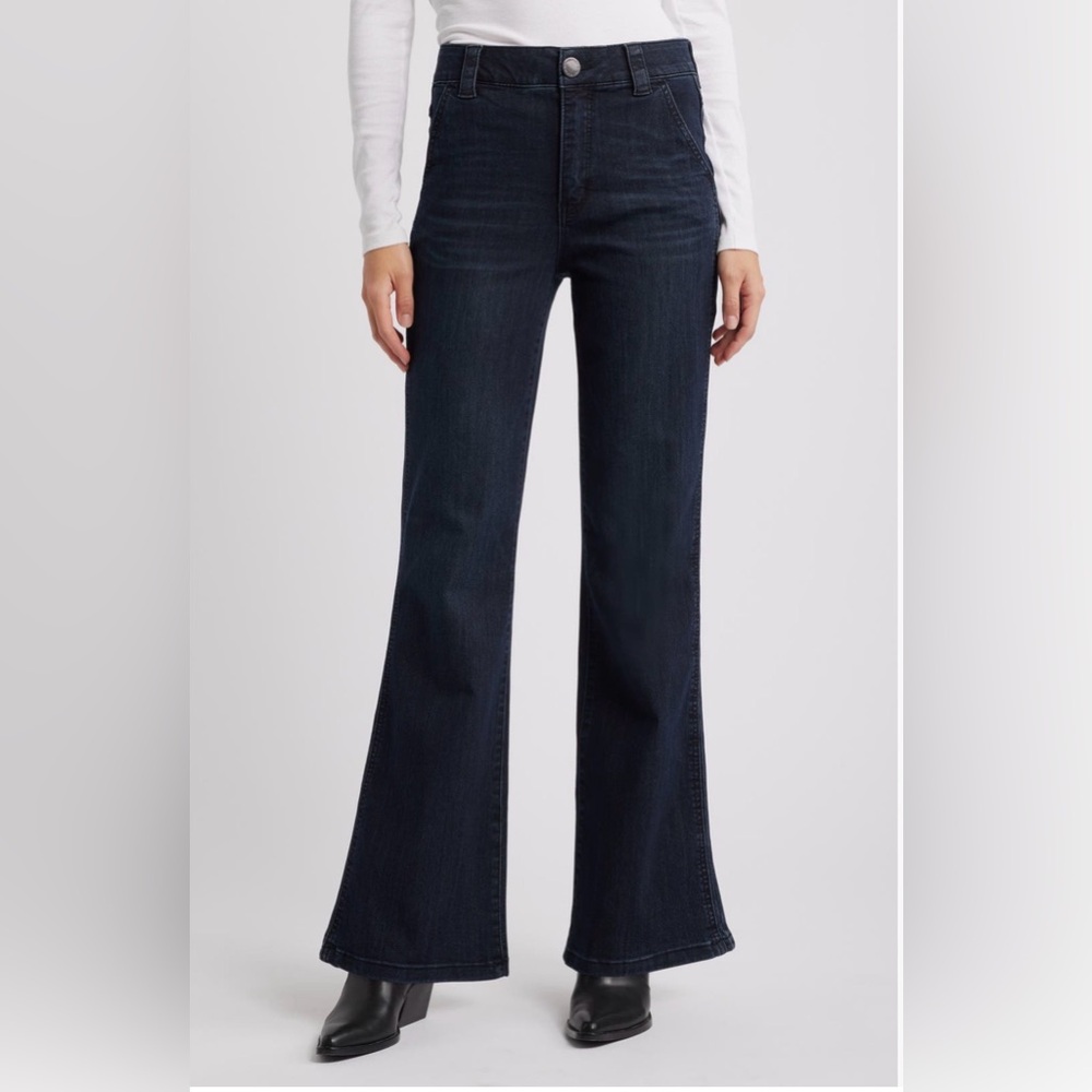 Wit & Wisdom, dark skyrise, flares, size 6, dark denim